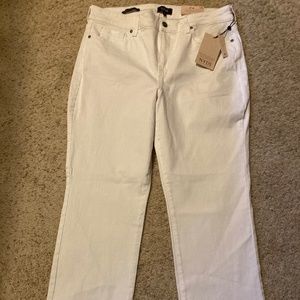 NYDJ Marilyn Straight Leg White Jeans NWT